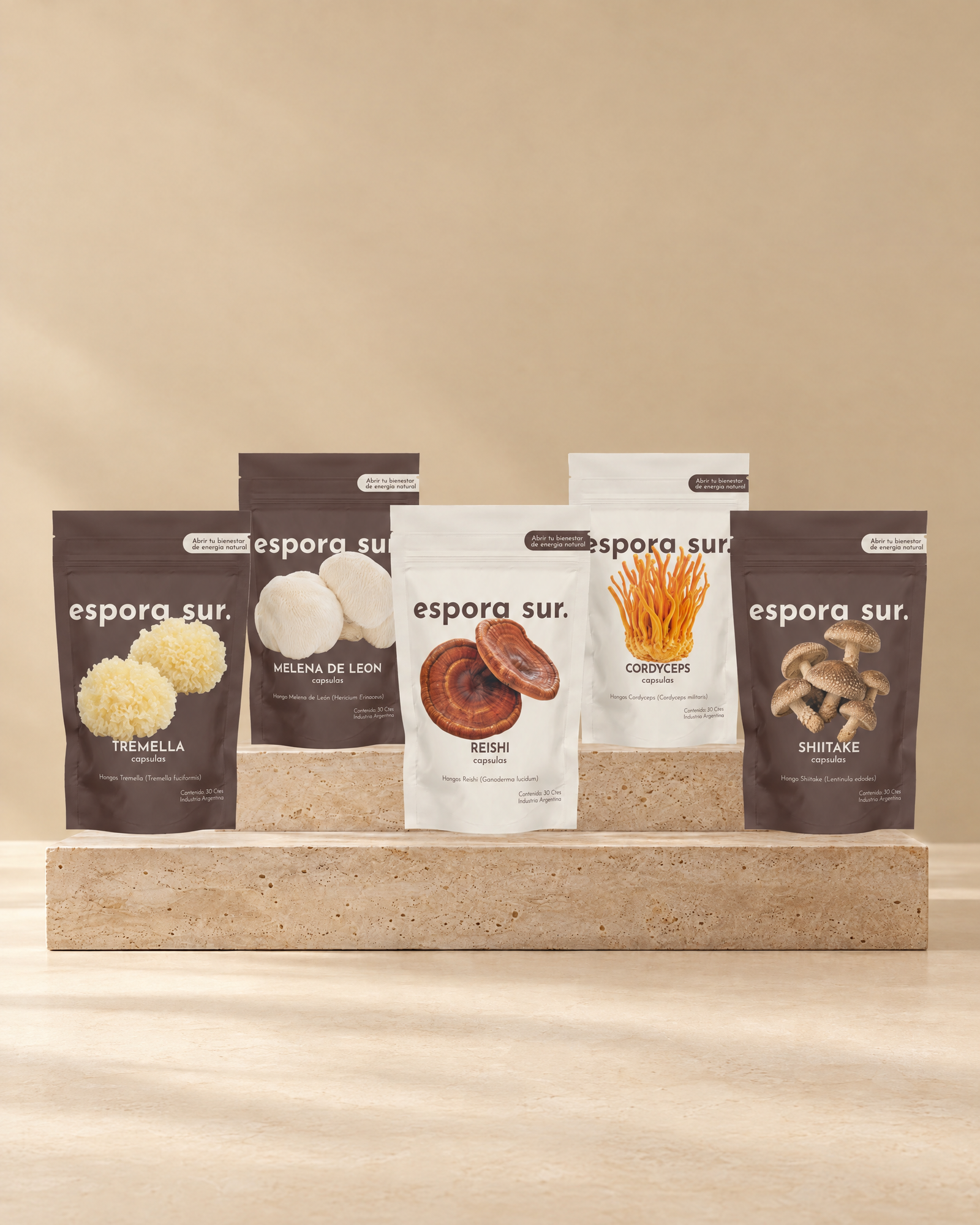 Pack Hongos Adaptógenos x5 | 30 cápsulas